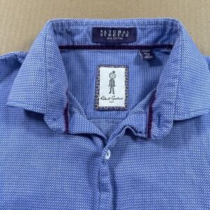 Robert Graham Tailored Fit Men M/L 16, Blue Natural Stretch Cotton